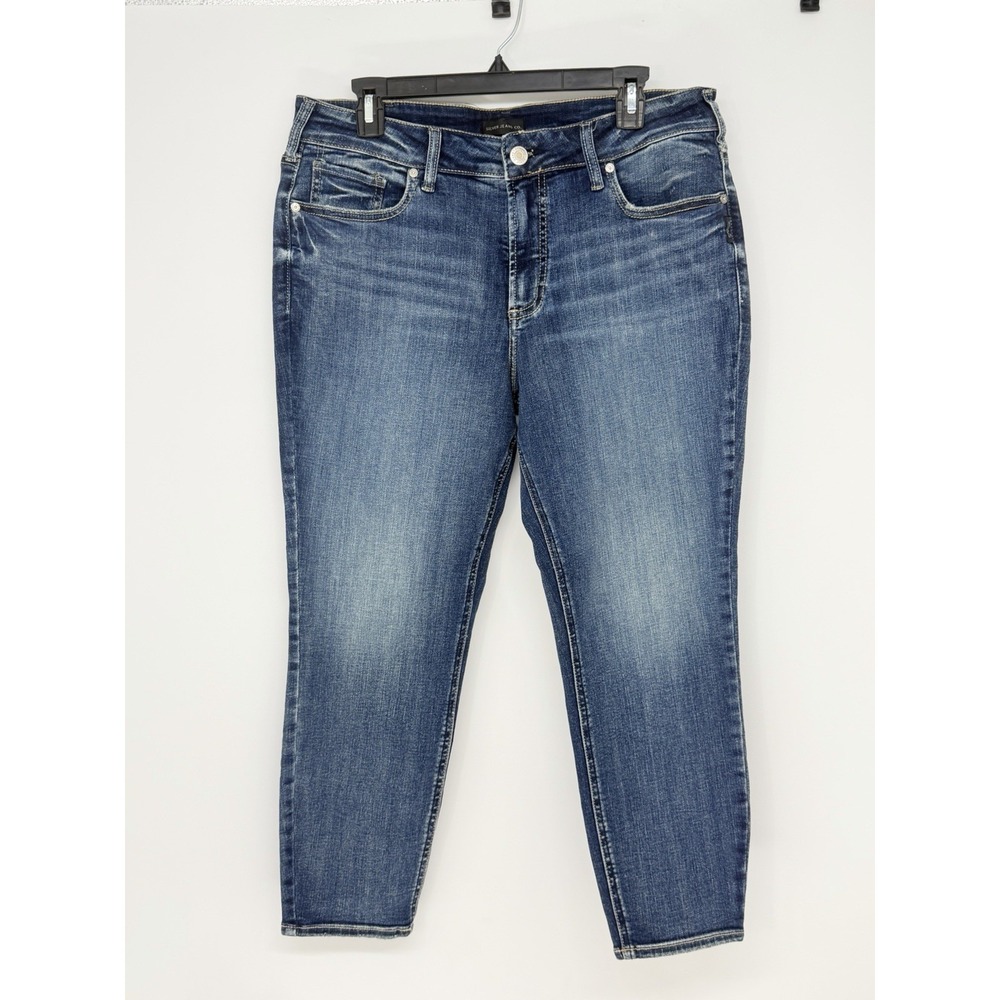 Silver Jeans Co. Suki Skinny Crop Jeans Women's Size 34/26 Medium Wash Stretch